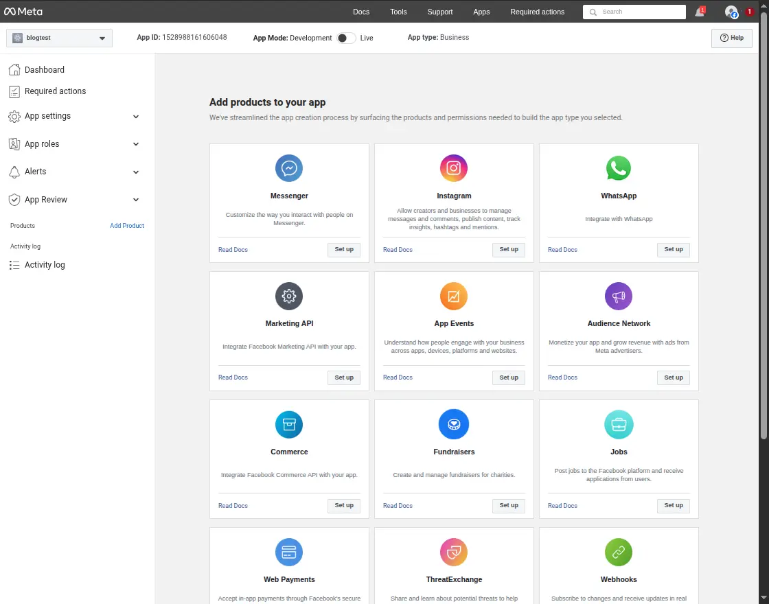 Social-Login-Dashboard-Meta-for-Developers