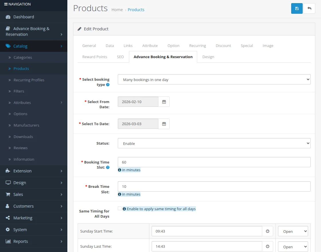 many booking in one day