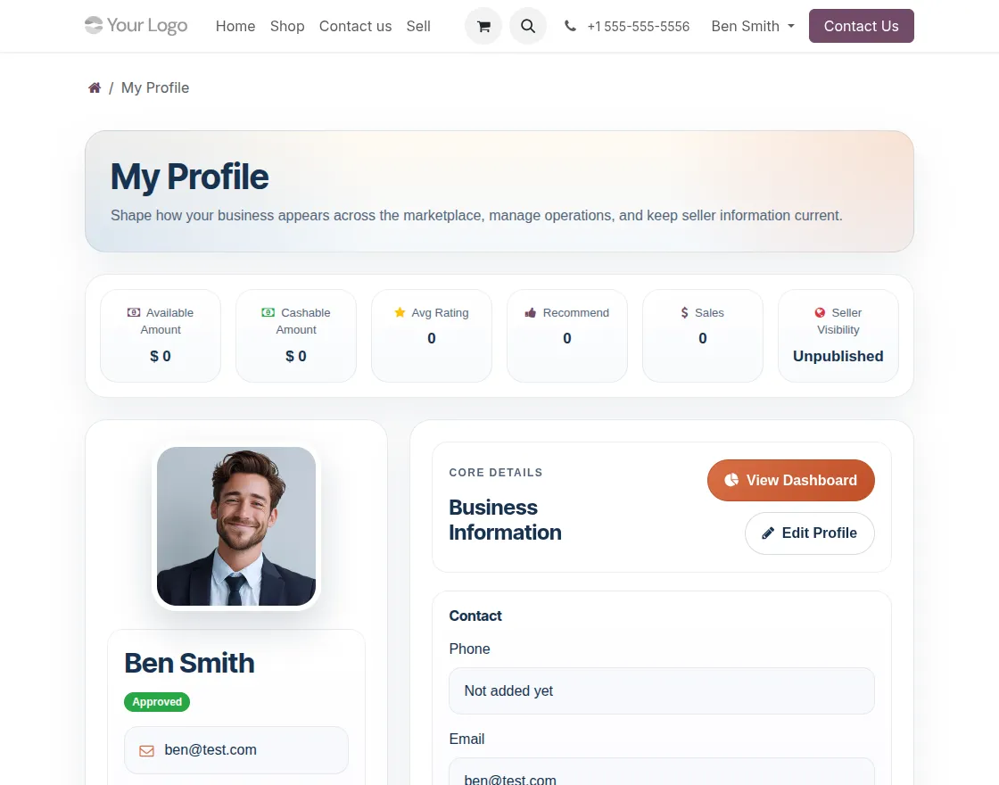 seller profile - portal seller