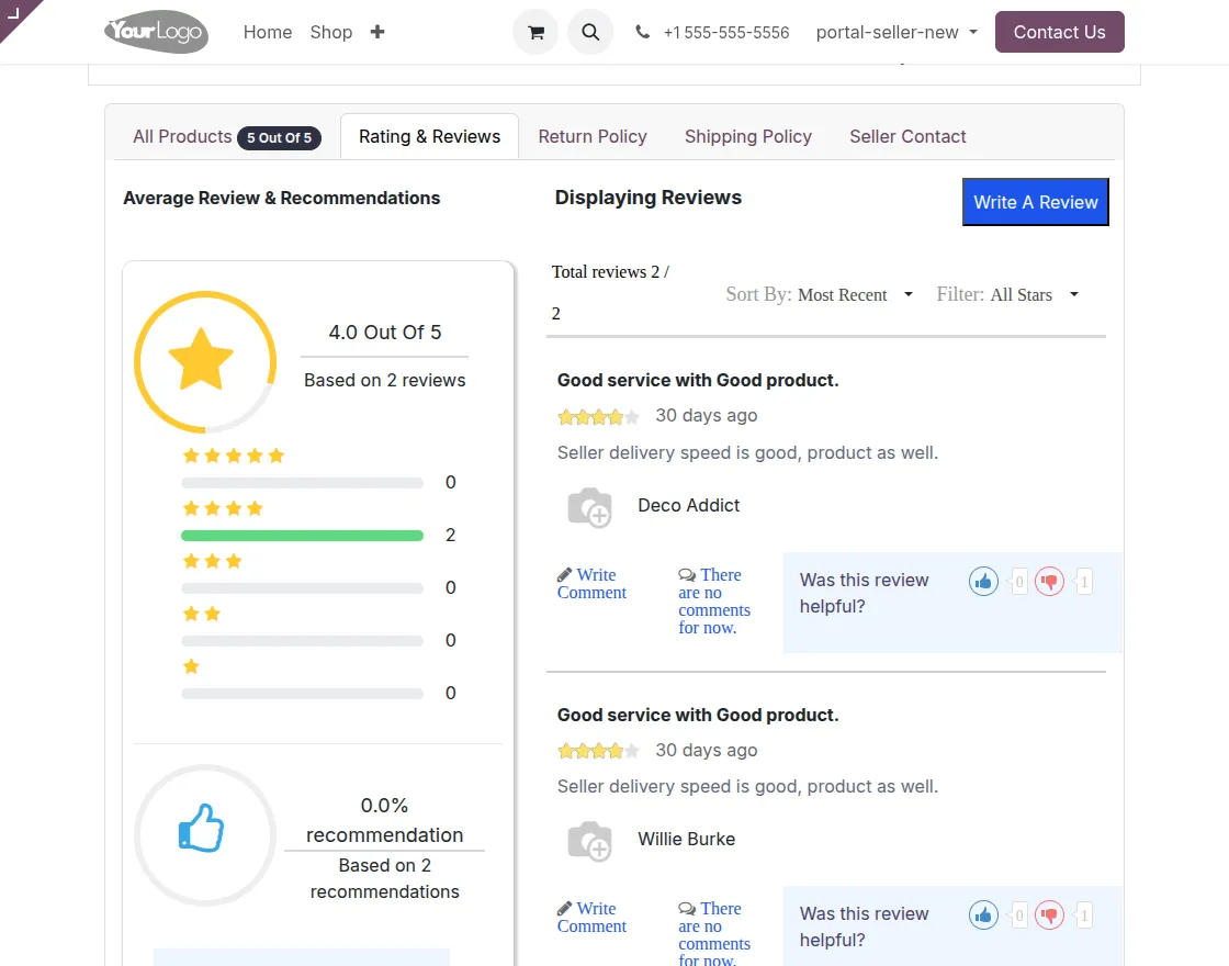 seller reviews and ratings