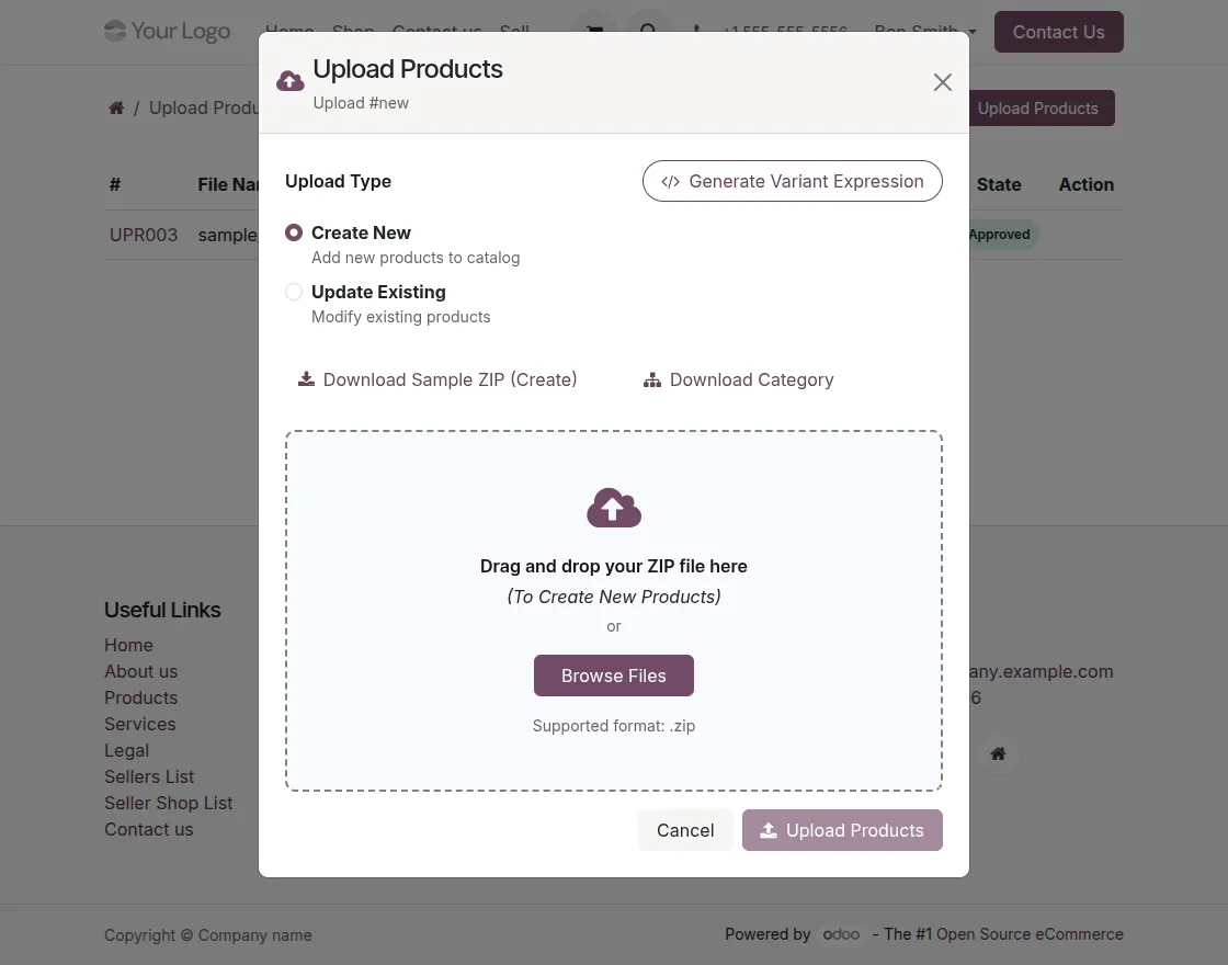 upload products