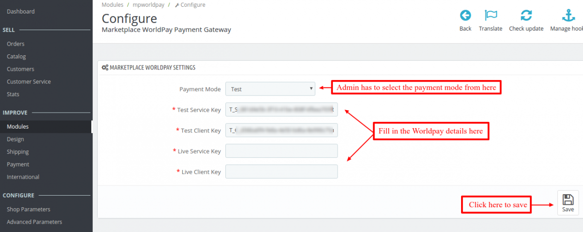 Prestashop Marketplace Worldpay Payment Gateway {User Guide}