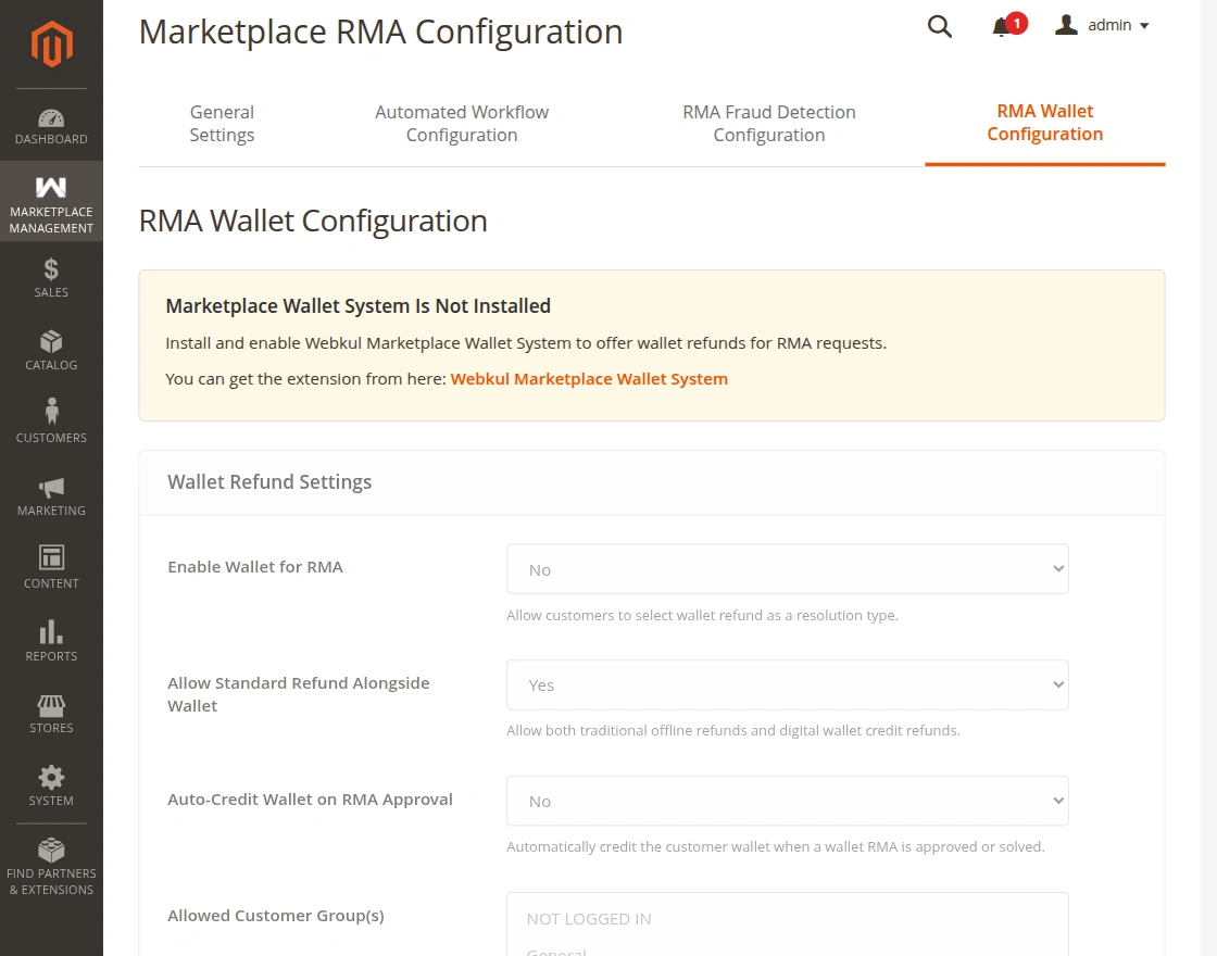 Wallet Multivendor RMA