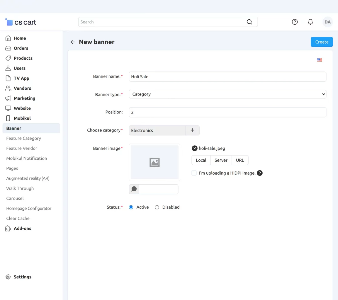 CS-Cart add new banner