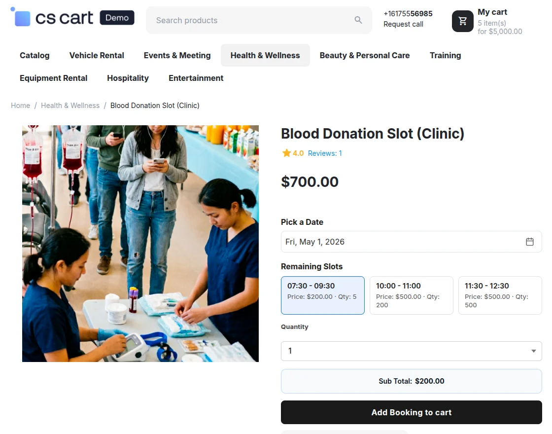 CS-Cart Appointment Booking