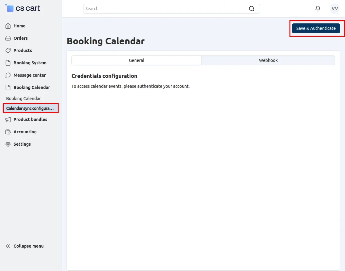 CS-Cart booking stores calendar authenticate