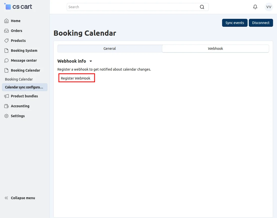 CS-Cart register webhook
