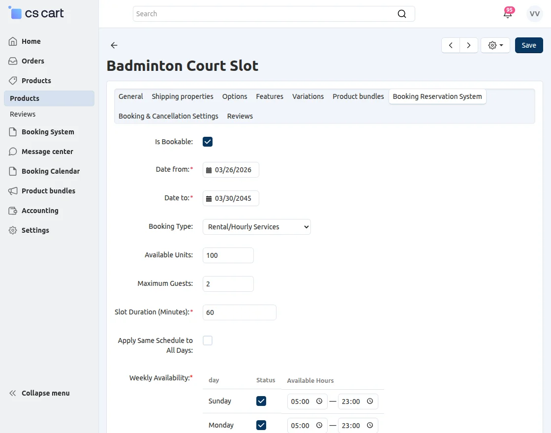 CS-Cart Rental Booking