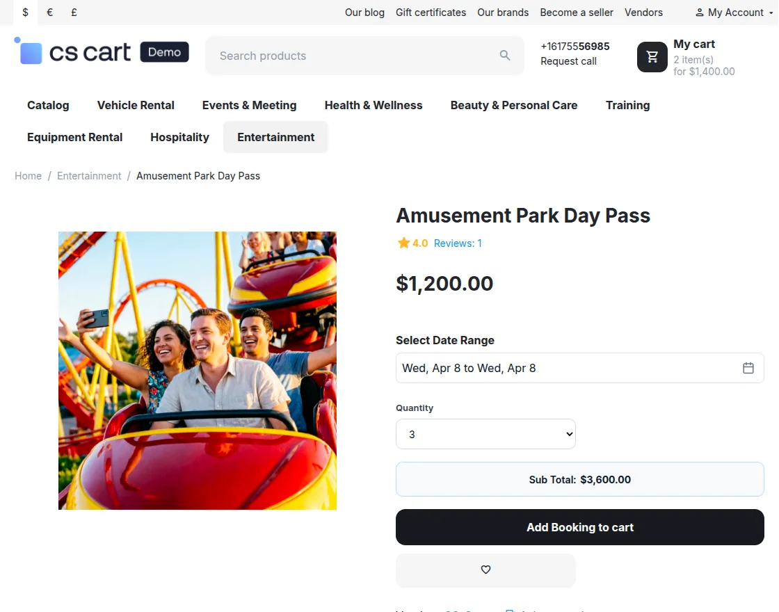 CS-Cart Rental Daily