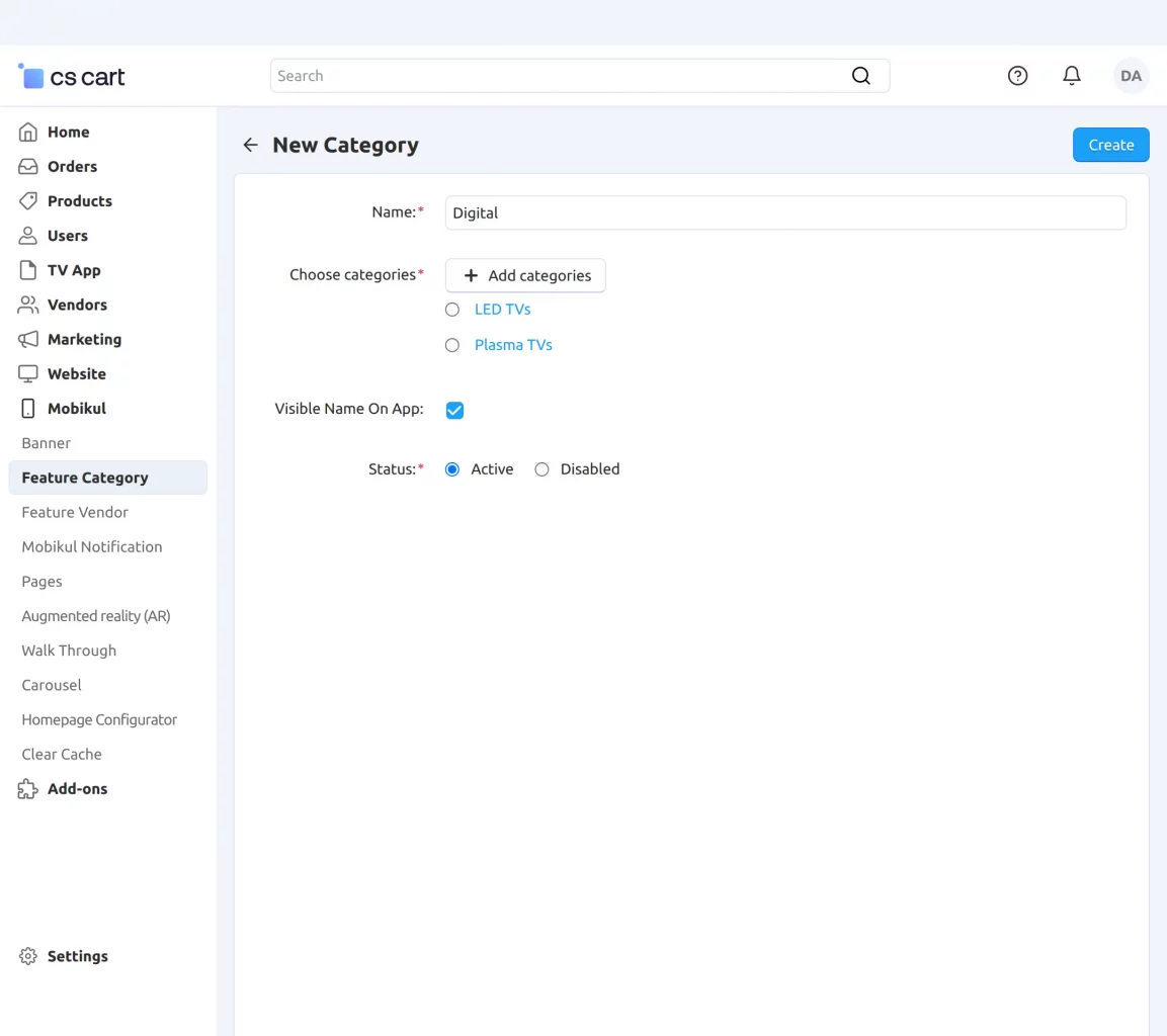 adding new feature category