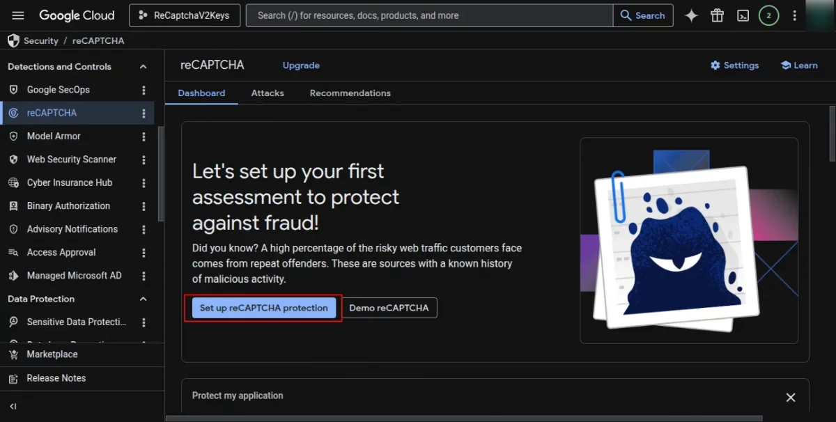 recaptcha tab