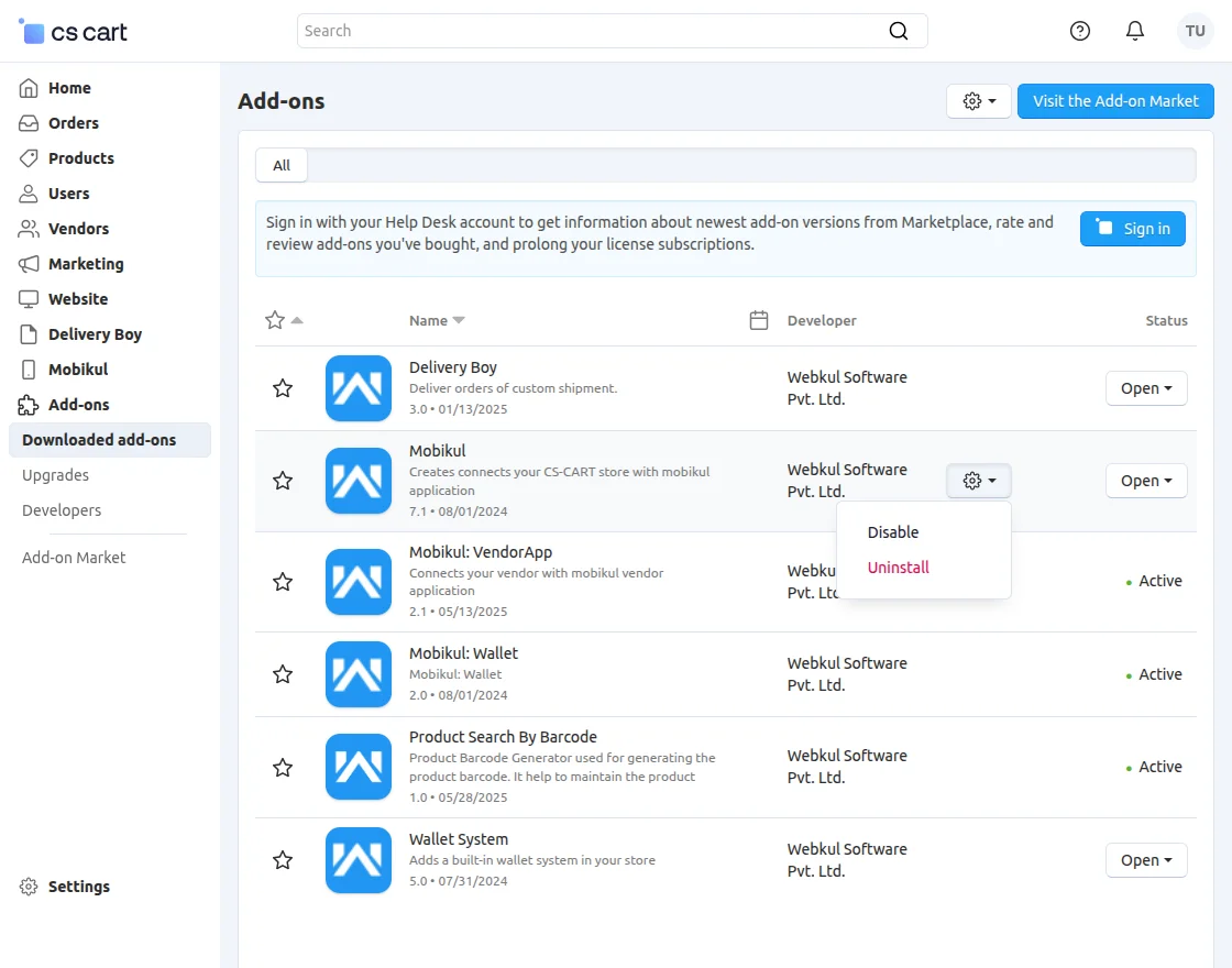 CS-Cart configuration