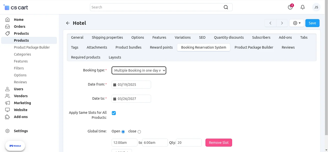 multiple product with quantity