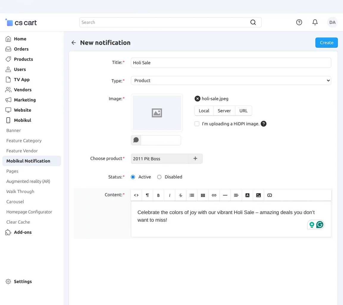 adding new notification