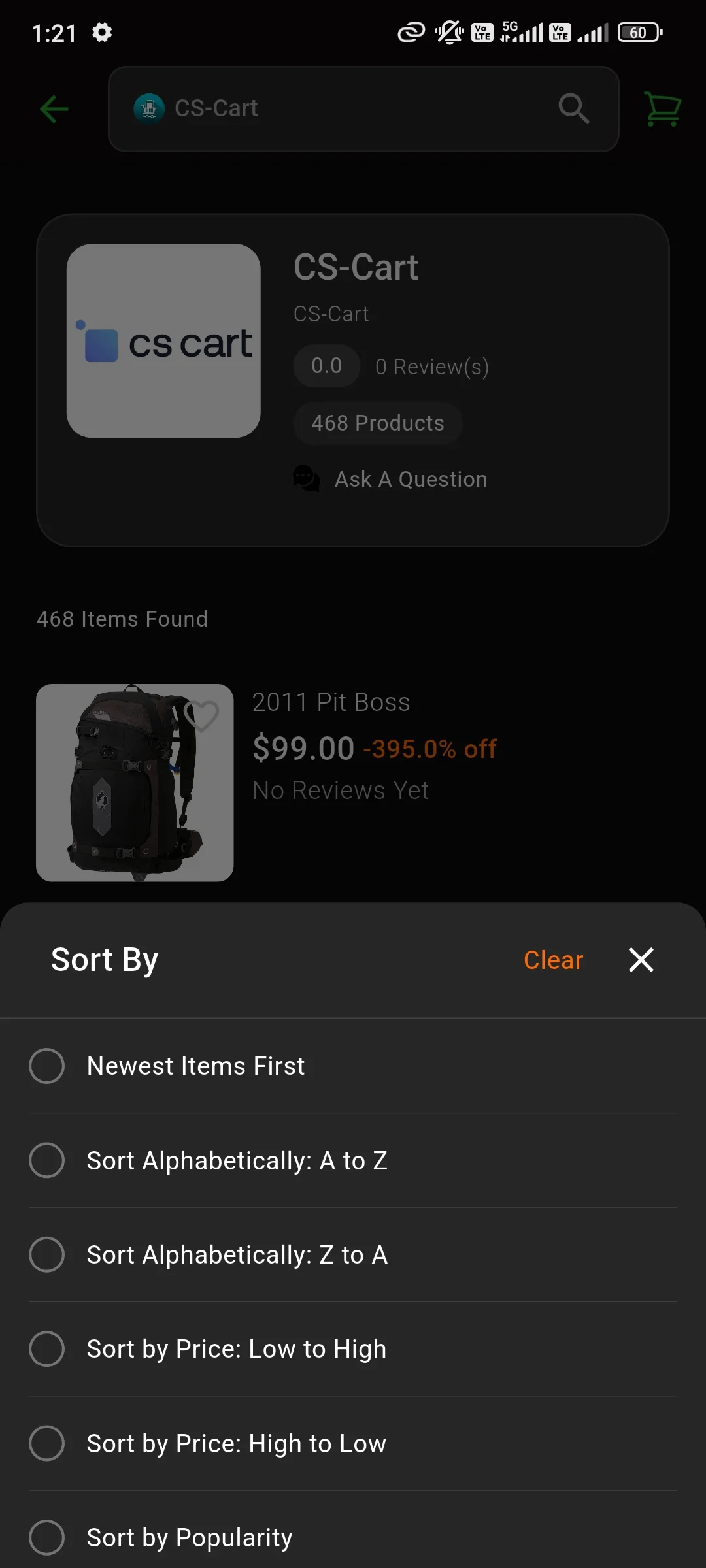 sort by in dark 