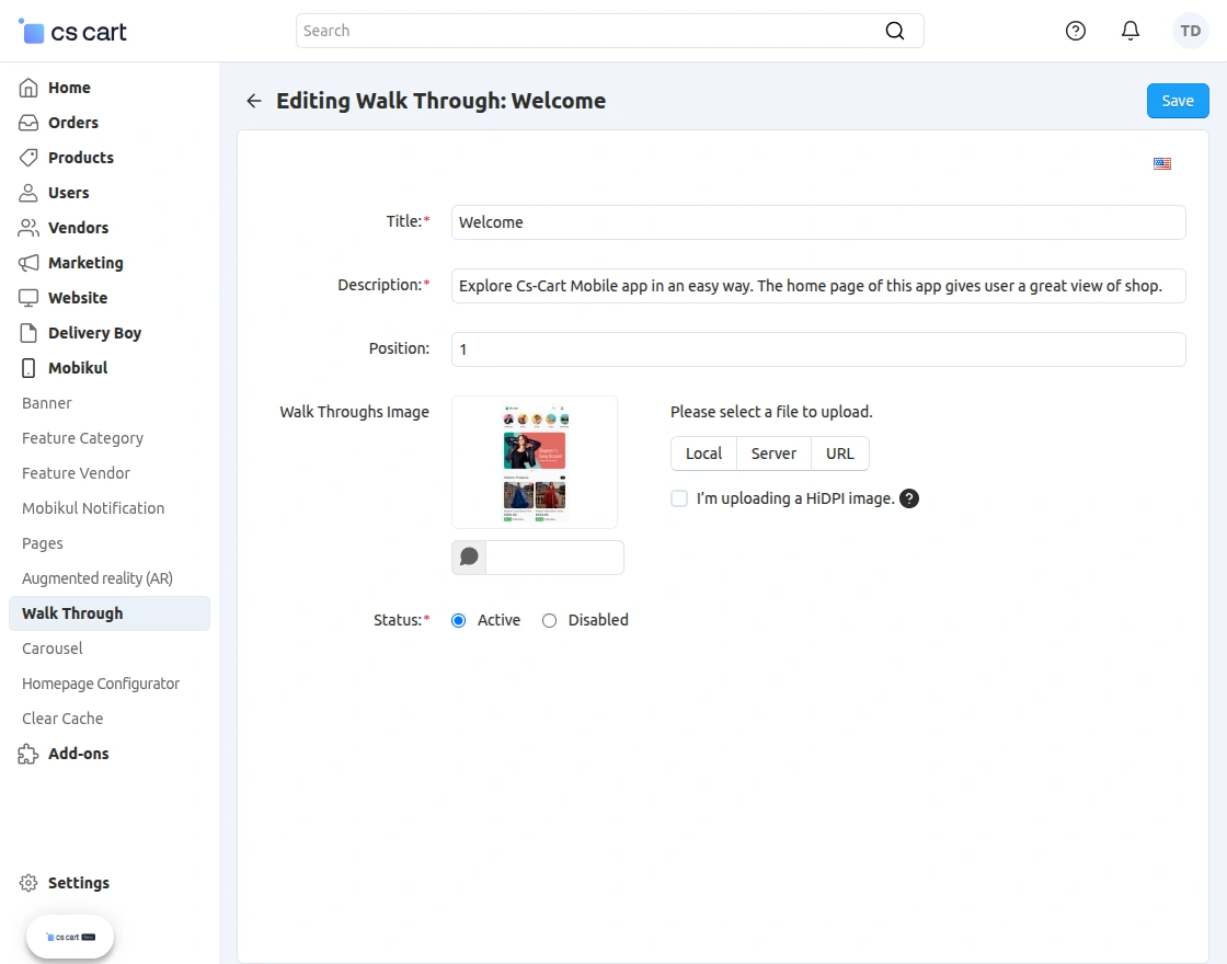 walkthrough setup
