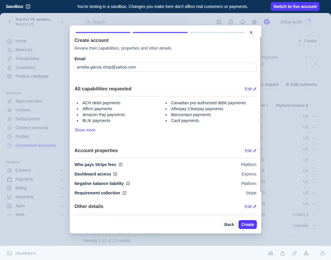 Create account