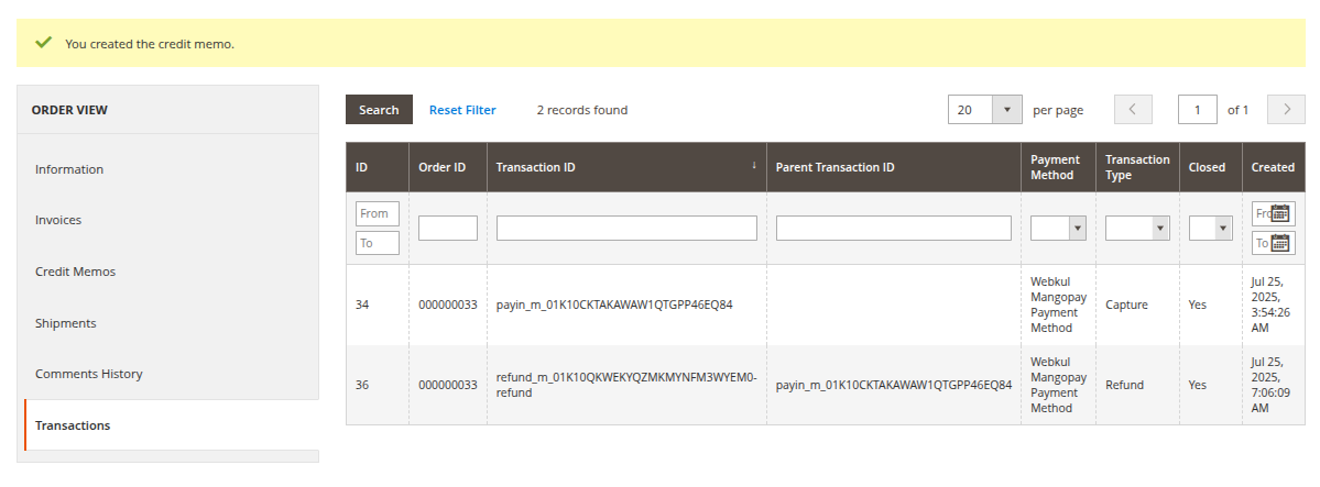 Refund Process In Magento2 MangoPay