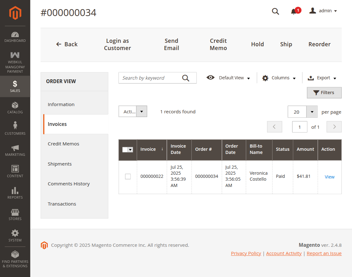 Refund Process In Magento2 MangoPay