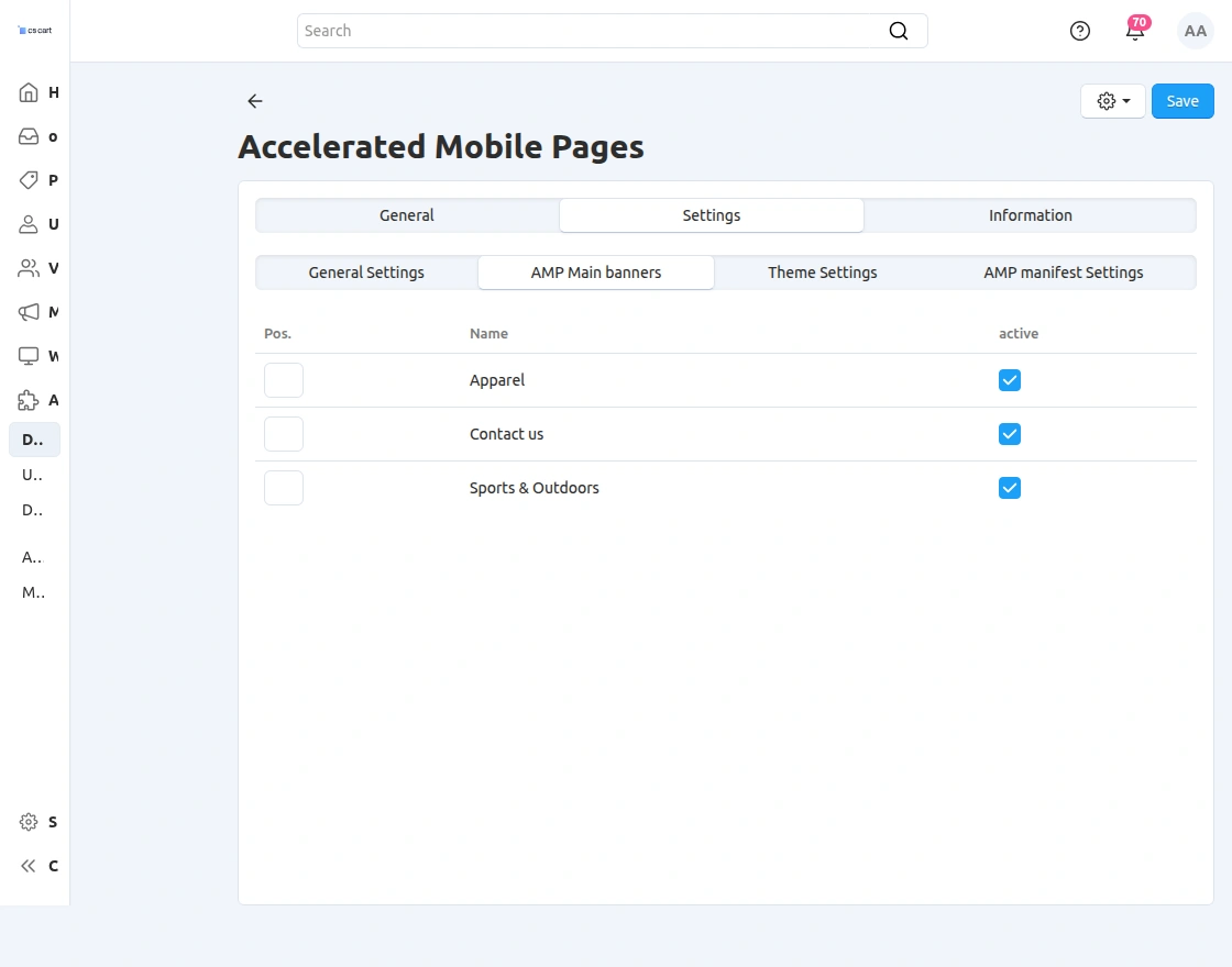 theme settings