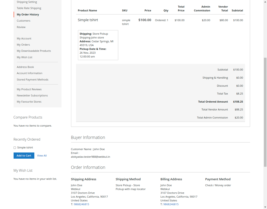 Marketplace Seller Store Pickup For Magento2 magento234.vachak.com_m2463_pub_marketplace_order_view_id_178_webkul-store