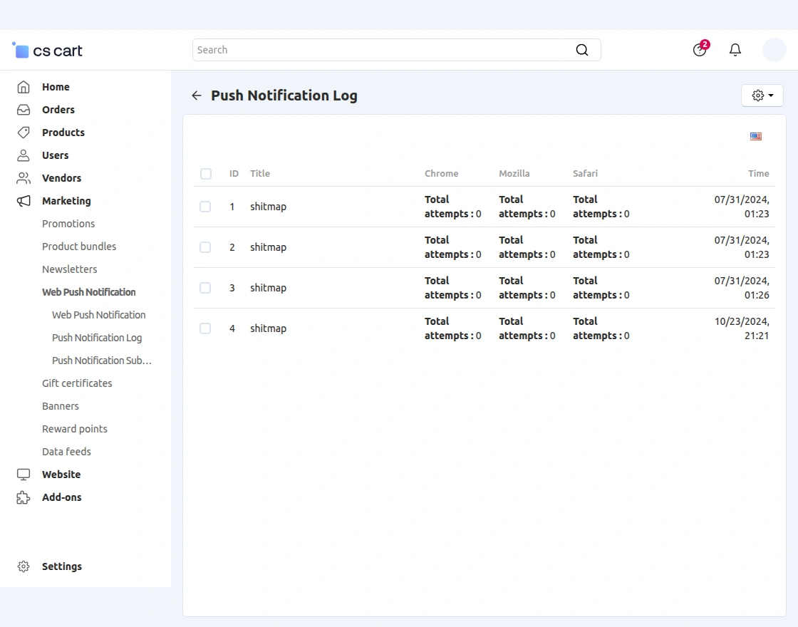 webpush logs