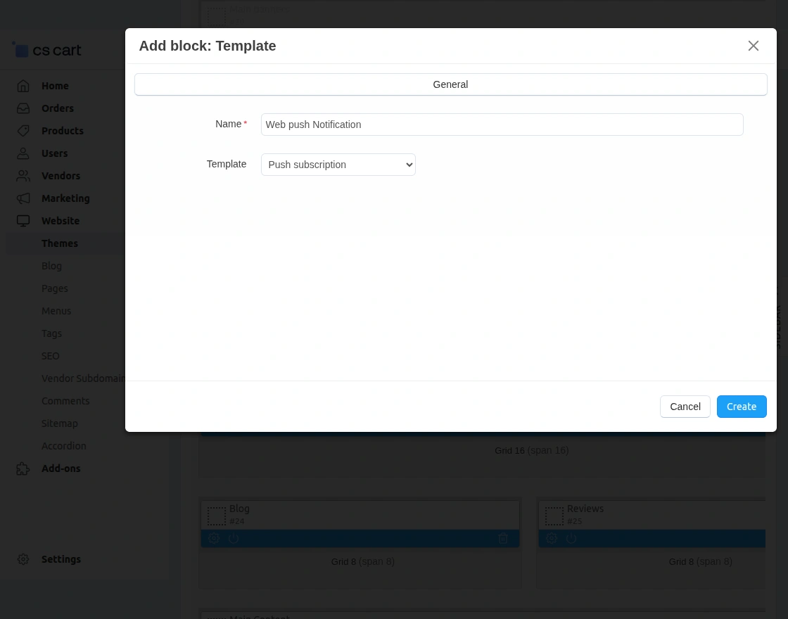 webpush layout