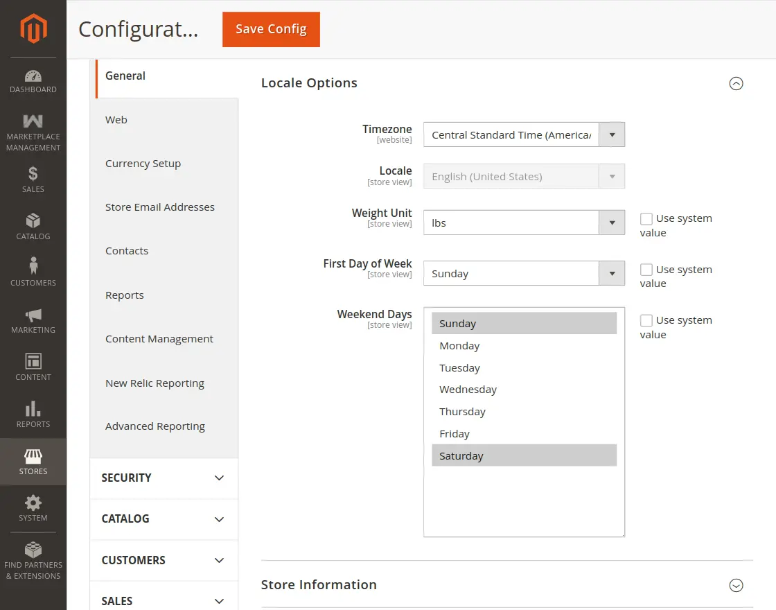 admin locale configuration