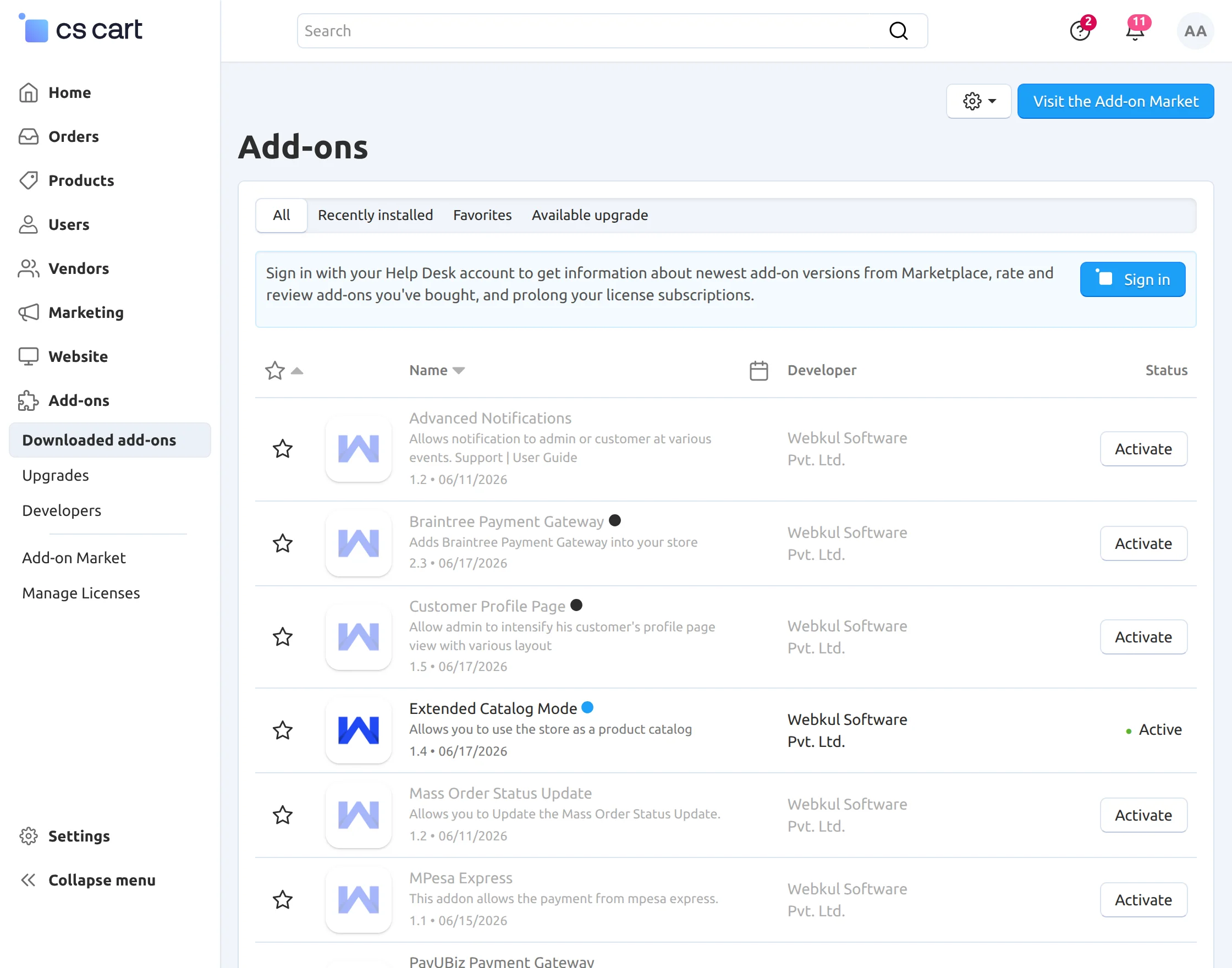 activateaddon