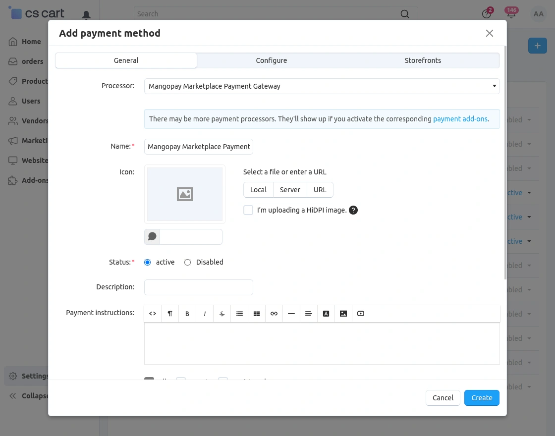 mangopay payment general configuration
