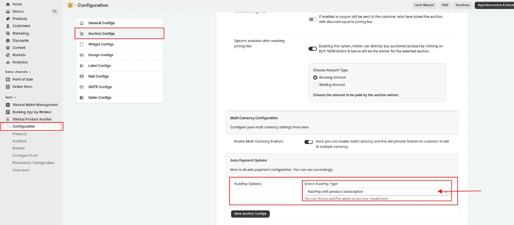 auto pay with product subscription
