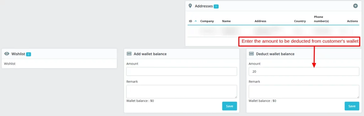 amount deducted by admin