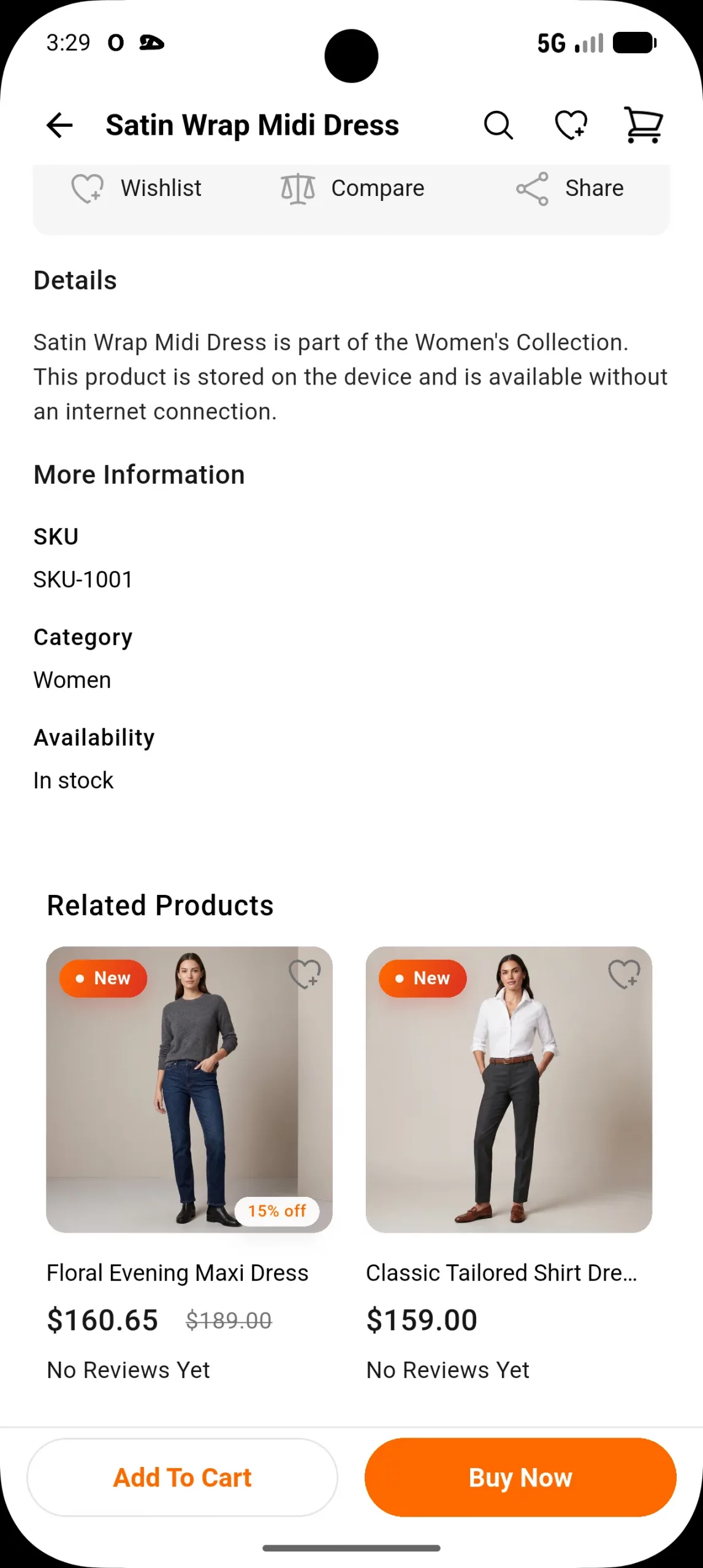 product page additional info