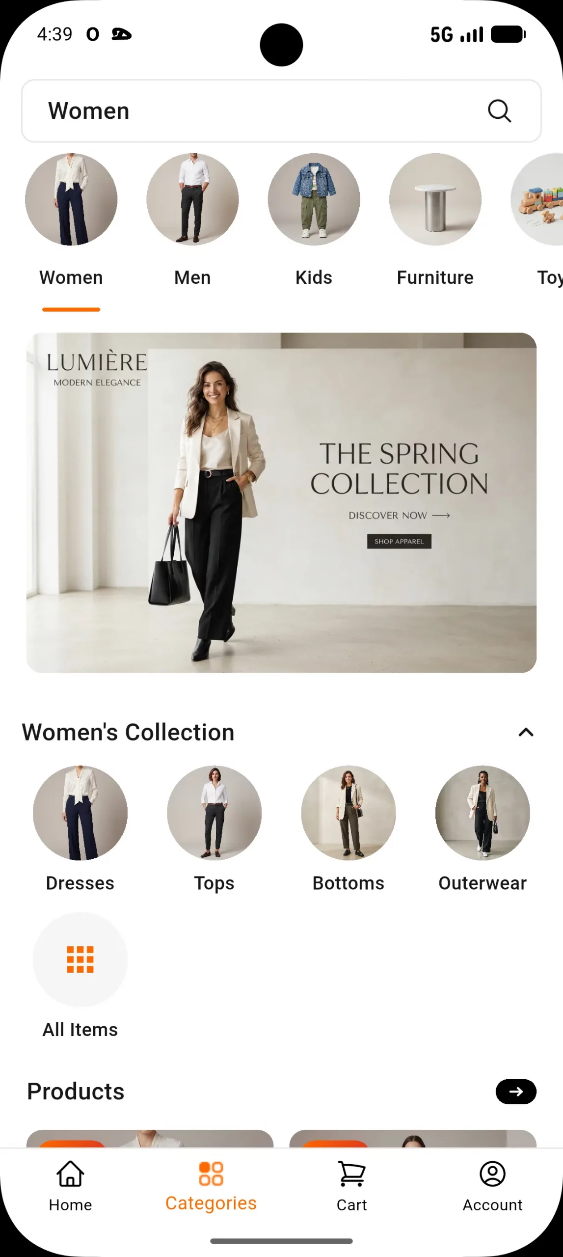 category page navigation