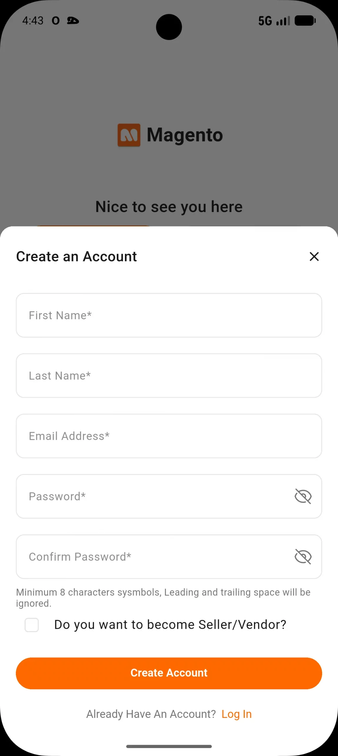 create an account