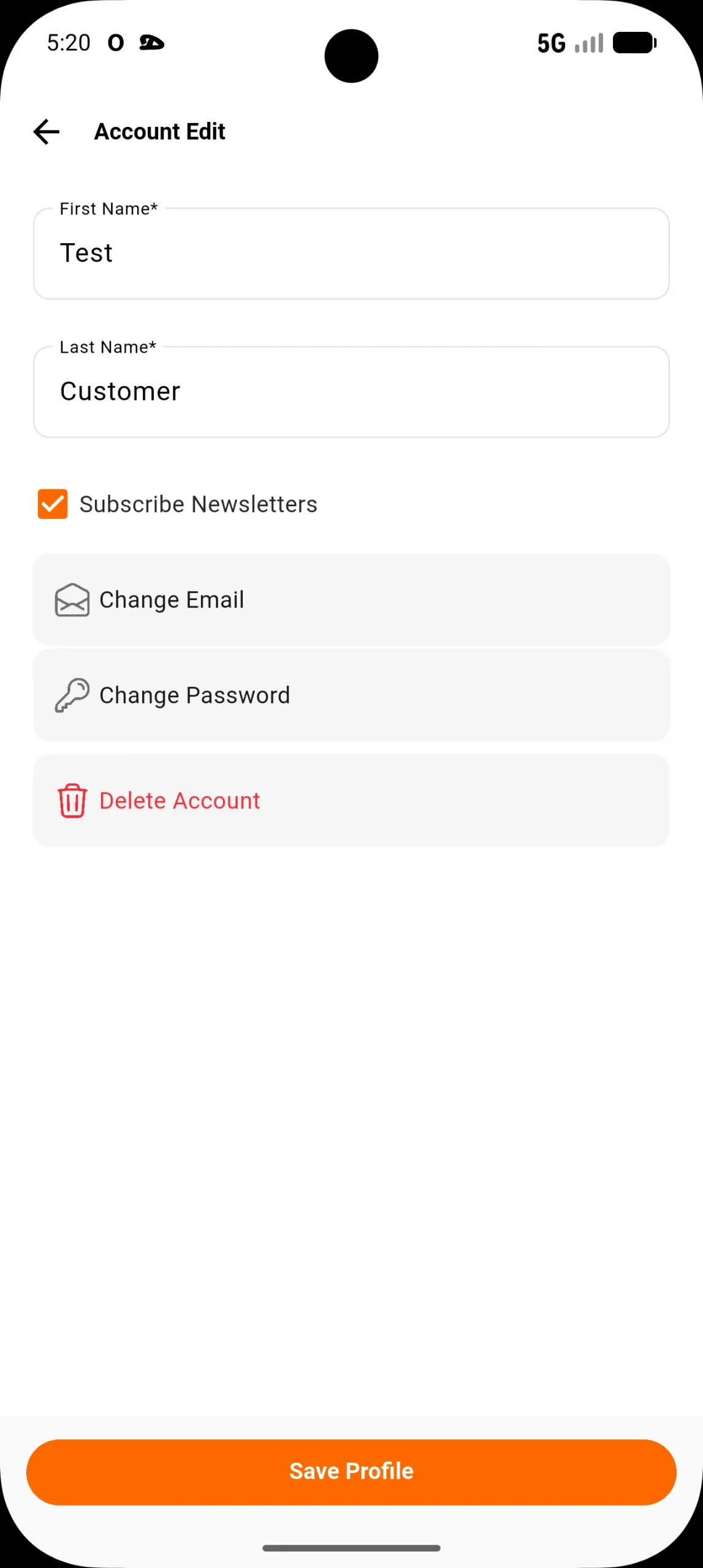 account edit