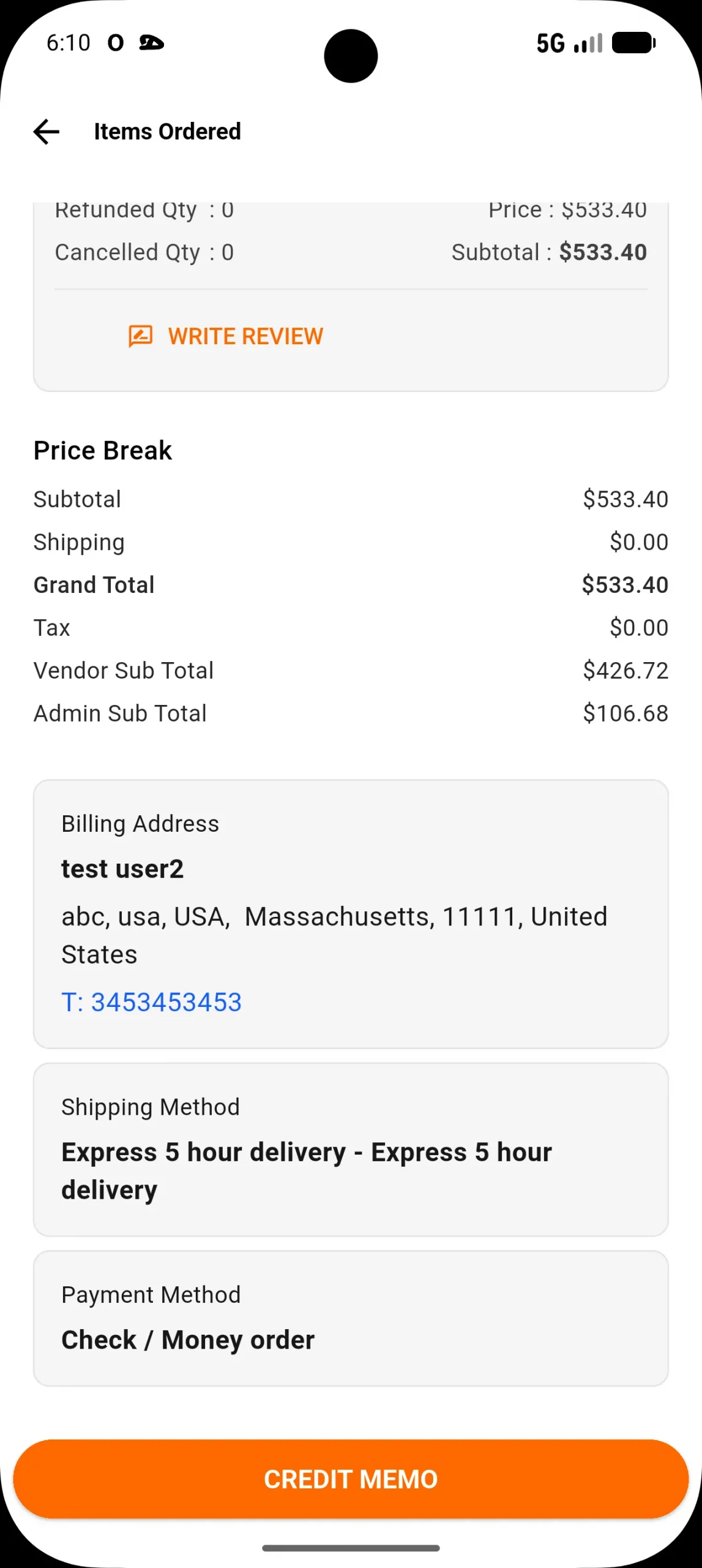 generate credit memo