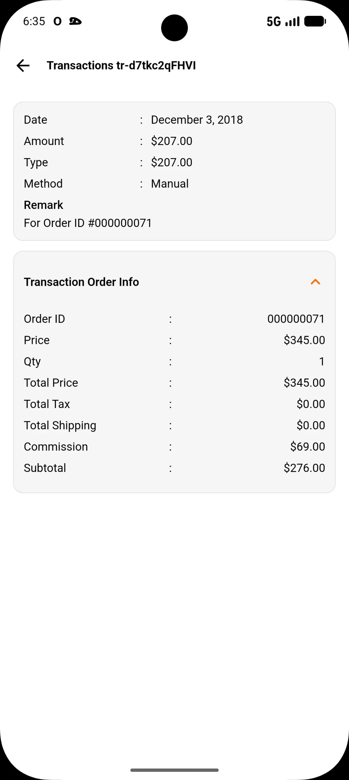 seller transaction details