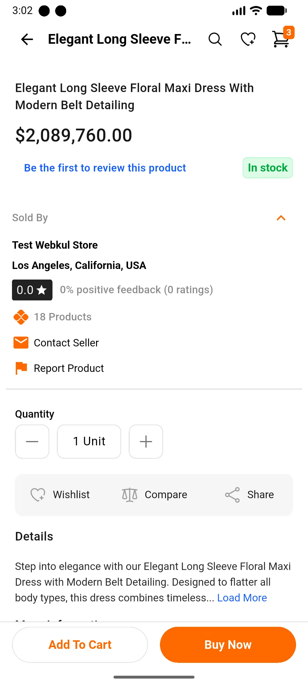 reports product options