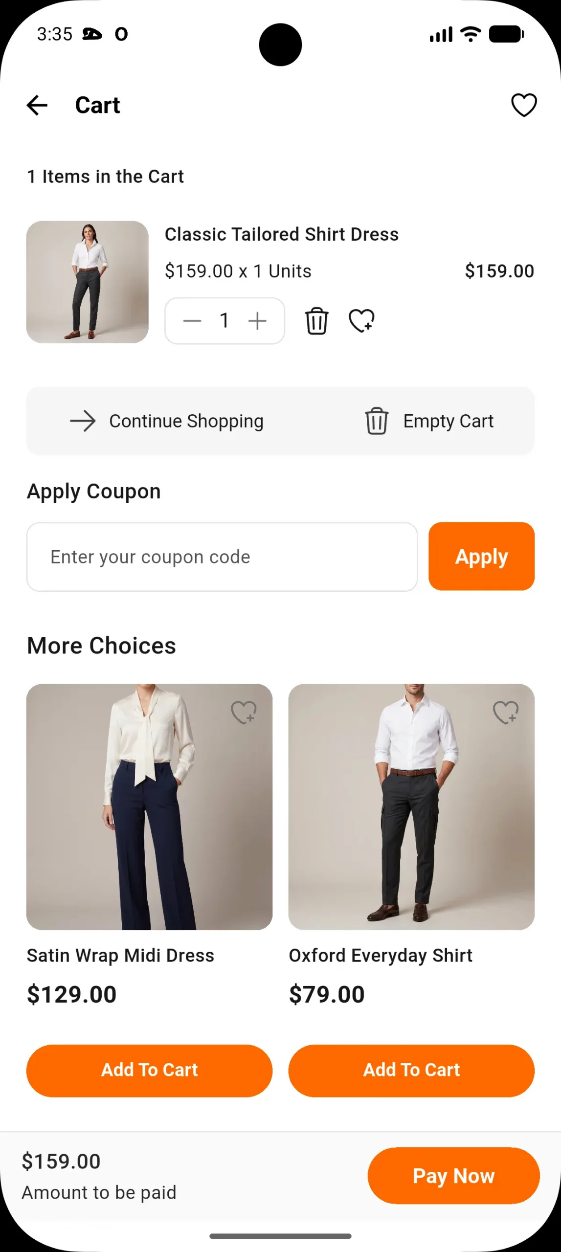cart page