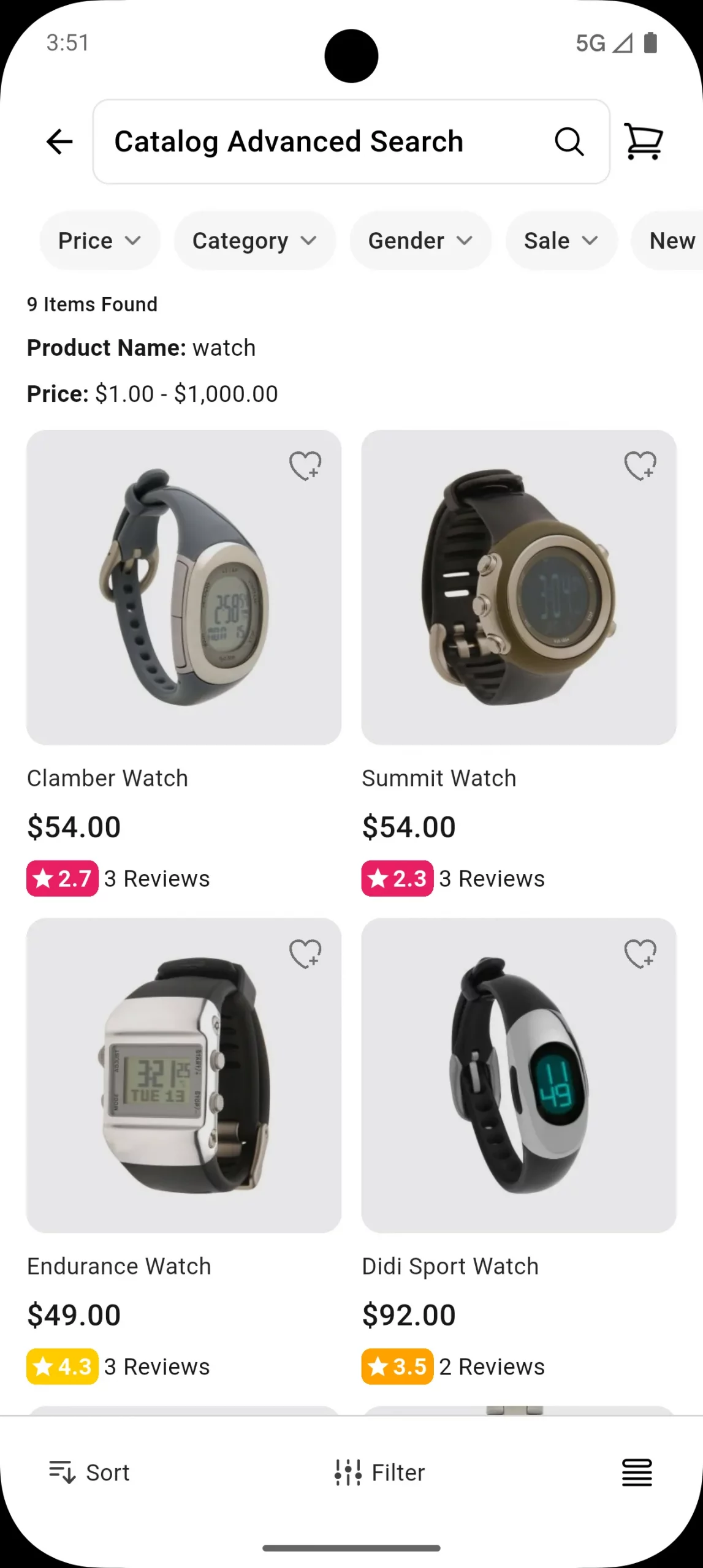 advanace search result