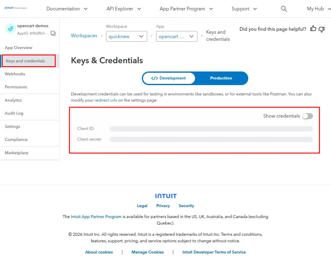 Quickbook keys