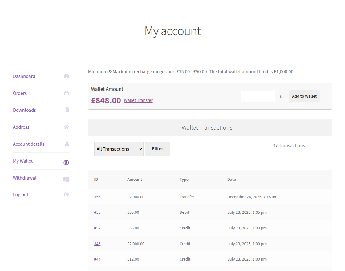 Guide for WordPress WooCommerce Wallet System Plugin