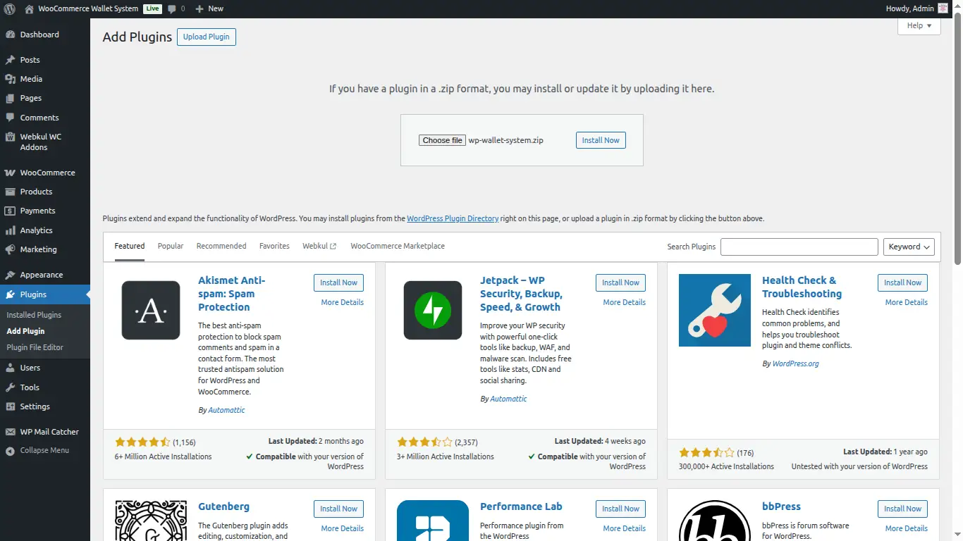 WordPress WooCommerce Wallet System