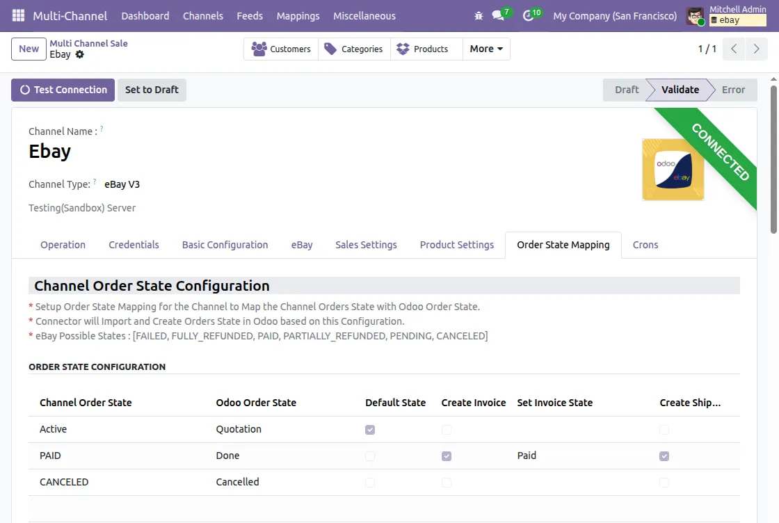 Order State Mapping 