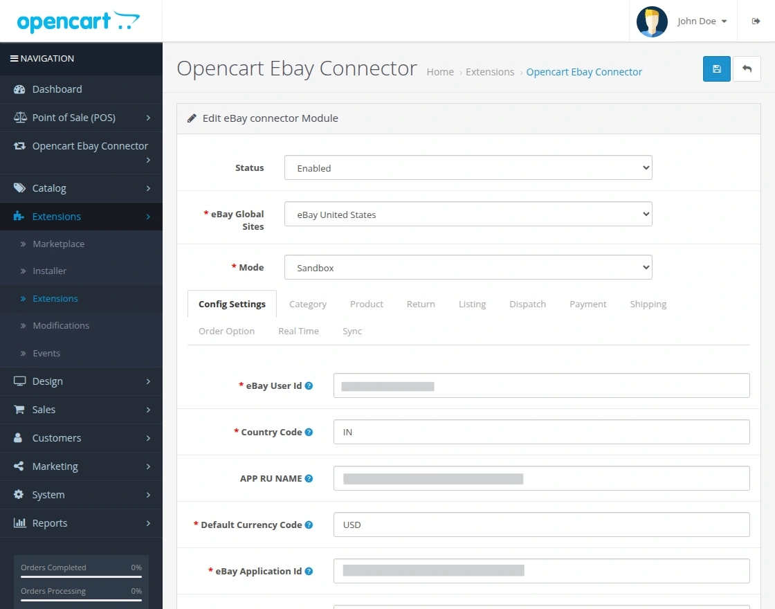 opencart-ebay-connector-config-first