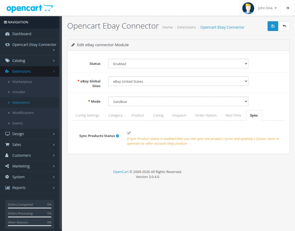 oc-ebay-connector-sync-configuration