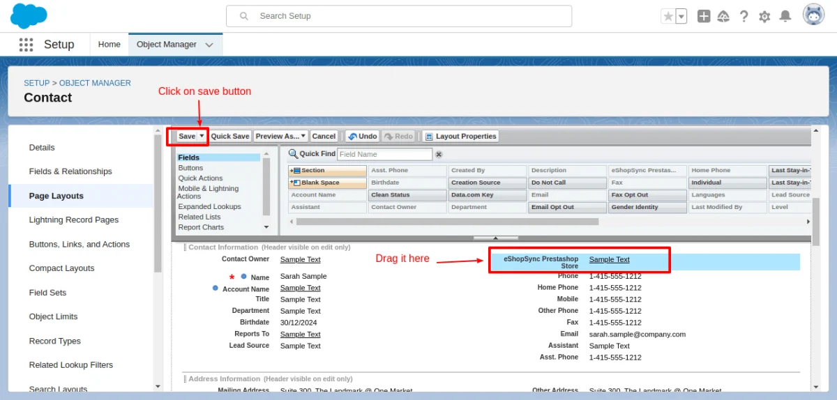 prestashop salesforce store field 