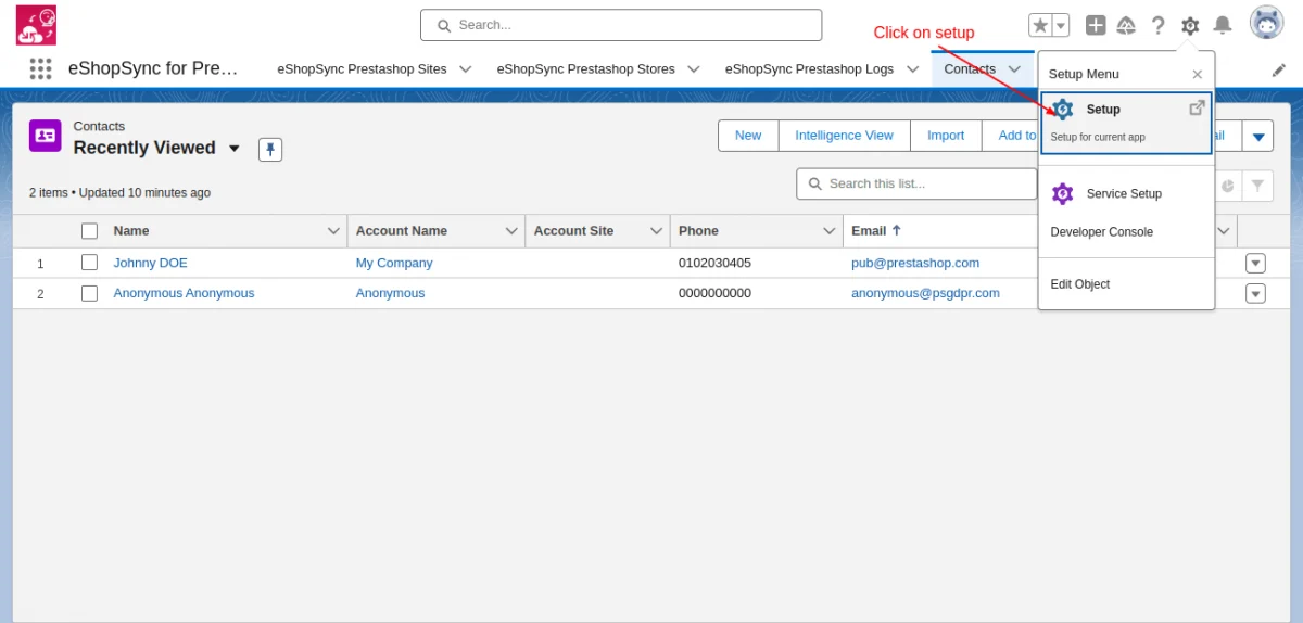prestashop salesforce connector