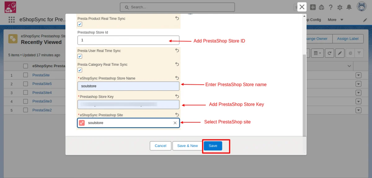 prestashop store details